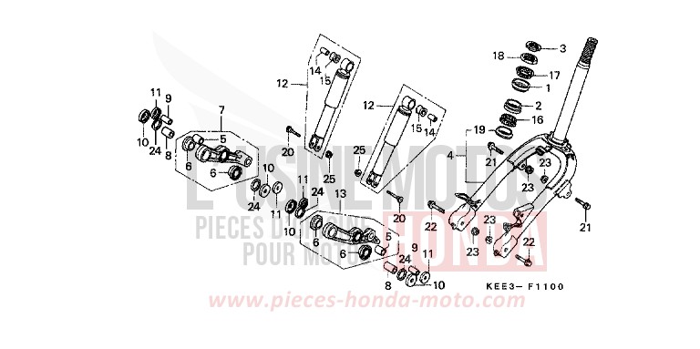 GABEL, VORNE von CB1300 Super Bold'or ABS CYCLON BLUE METALLIC (PB221) von 1999